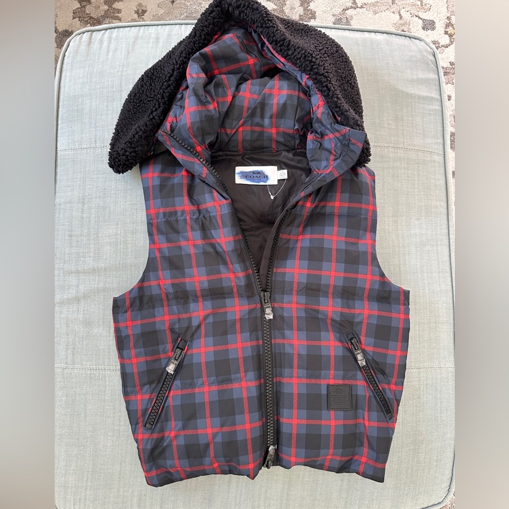 NEW Coach hoodie puffer vest XS